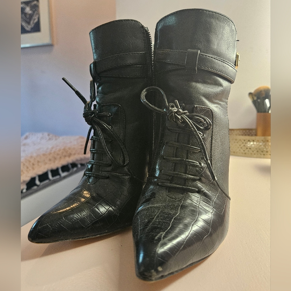 Altuzarra For Target Black Lace Up Boots with Chunky Sole